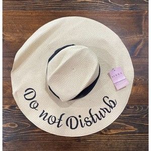 Serra "Do Not Disturb" Straw Beach Sun Hat Gardening Outdoor Pool NEW